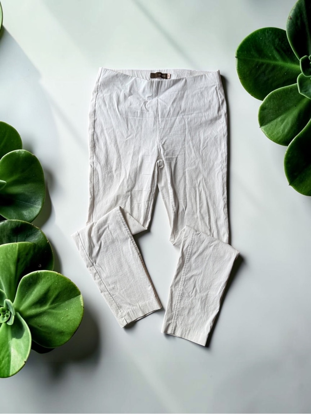 Crosby Skinny Beck White Pull-Up Pants